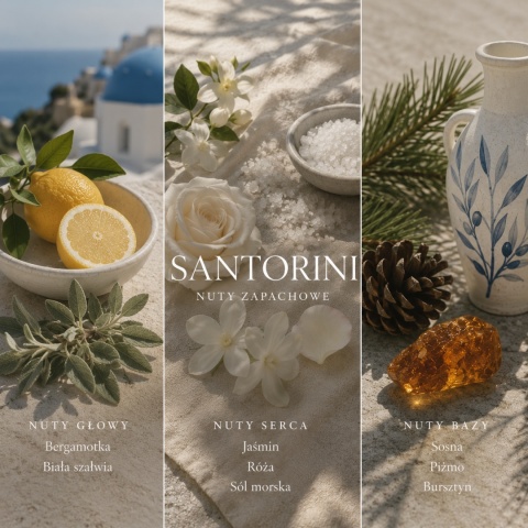 Dyfuzor zapachowy SANTORINI | Bergamotka • Sól morska • Biała szałwia